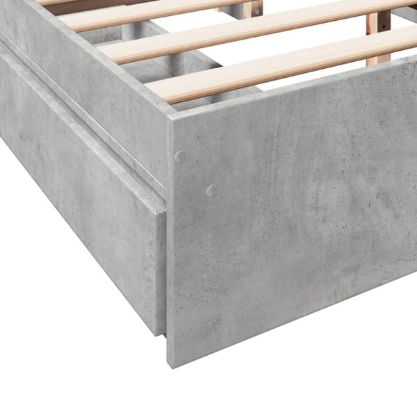 vidaXL sengeramme med skuffer 150x200 cm konstrueret træ betongrå