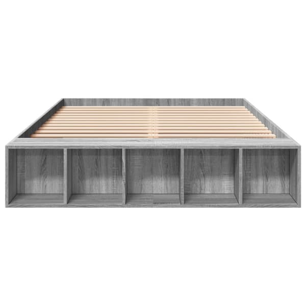 vidaXL sengestel 160x200 cm konstrueret træ grå sonoma-eg