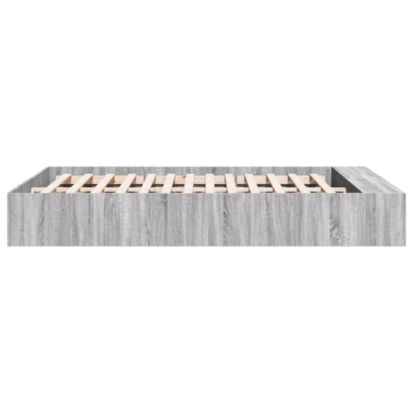 vidaXL sengestel 160x200 cm konstrueret træ grå sonoma-eg