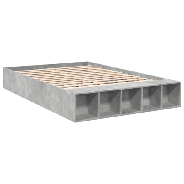 vidaXL sengestel 140x200 cm konstrueret træ betongrå