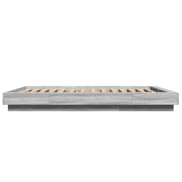 vidaXL Sengeramme grå sonoma 120x200 cm konstruert tre