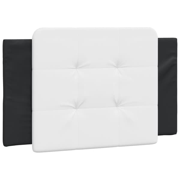 vidaXL sengeramme med sengegavl 100x200 cm kunstlæder sort og hvid