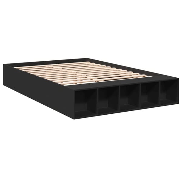 vidaXL sengestel 120x200 cm konstrueret træ sort