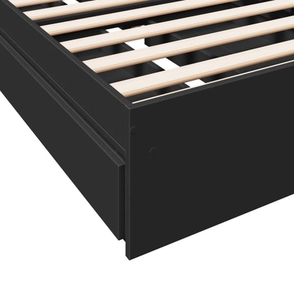 vidaXL Sengeramme med skuffer svart 90x200 cm konstruert tre