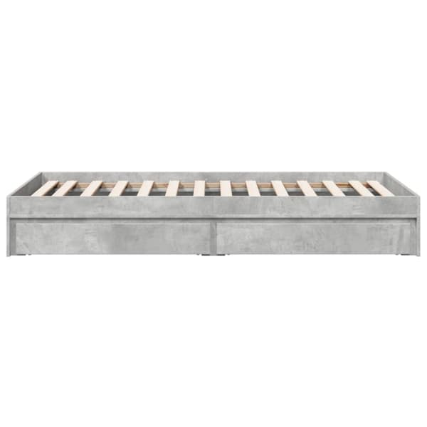 vidaXL Sängynrunko laatikoilla betoninharmaa 90x190 cm tekninen puu