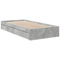Pikkukuva 1 / 10: vidaXL Sängynrunko laatikoilla betoninharmaa 90x190 cm tekninen puu