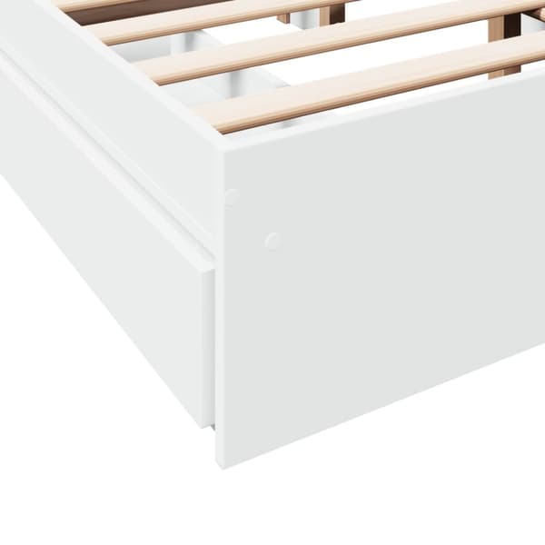 vidaXL sengeramme med skuffer 140x190 cm konstrueret træ hvid