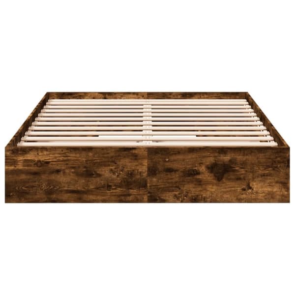 vidaXL sengeramme med skuffer 160x200 cm konstrueret træ røget eg