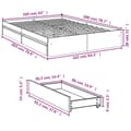 Miniatyrbillede 9 af 10: vidaXL sengeramme med skuffer 160x200 cm konstrueret træ røget eg