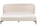 Pikkukuva 4 / 10: Sänky vaalea beige sametti verhoilu runko 160 x 200 cm sängynpääty moderni tyyli