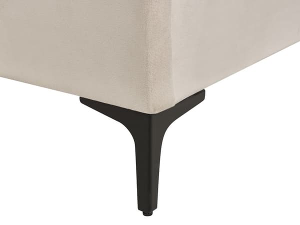 Sänky vaalea beige sametti verhoilu runko 160 x 200 cm sängynpääty moderni tyyli