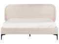 Pikkukuva 4 / 10: Sänky vaalea beige sametti verhoilu runko 140 x 200 cm sängynpääty moderni tyyli