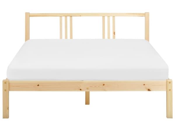 Seng Lyst Træ 140 x 200 cm Klassisk Trekvart Seng med Sengegavl Halvandenmandsseng Lav Sengeramme Minimalistisk Design Træseng