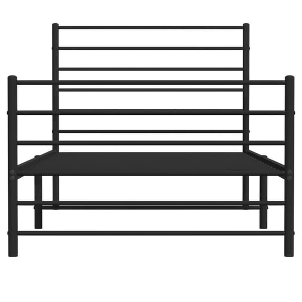 The Living Store sengeramme med sengegavl og fodgærde 100x190 cm metal sort - Senge & sengeramme