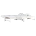 Miniatyrbillede 4 af 11: The Living Store daybed med udtræk 2x(90x200) cm massivt fyrretræ hvid -  Senge & sengeramme