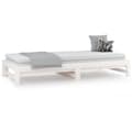 Miniatyrbillede 6 af 11: The Living Store daybed med udtræk 2x(90x200) cm massivt fyrretræ hvid -  Senge & sengeramme