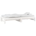Miniatyrbillede 8 af 11: The Living Store daybed med udtræk 2x(90x200) cm massivt fyrretræ hvid -  Senge & sengeramme