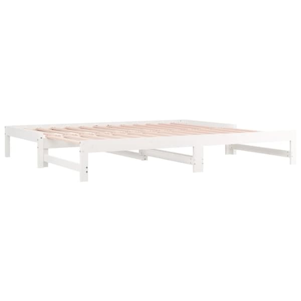 The Living Store daybed med udtræk 2x(90x200) cm massivt fyrretræ hvid -  Senge & sengeramme