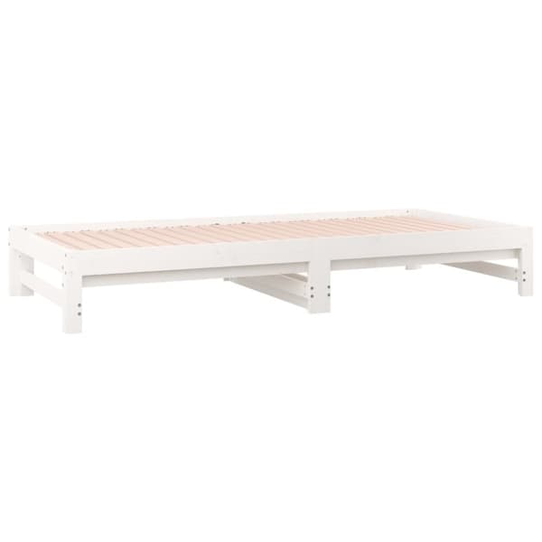 The Living Store daybed med udtræk 2x(90x200) cm massivt fyrretræ hvid -  Senge & sengeramme