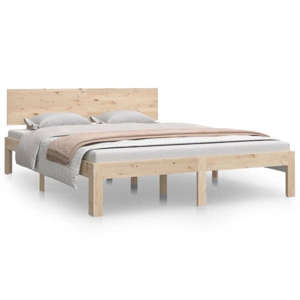 The Living Store sengeramme 140x190 cm massivt fyrretræ - Senge & sengeramme