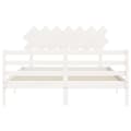 Miniatyrbillede 7 af 11: The Living Store sengeramme med sengegavl 140x200 cm massivt træ hvid -  Senge & sengeramme