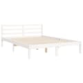 Miniatyrbillede 10 af 11: The Living Store sengeramme med sengegavl 140x200 cm massivt træ hvid -  Senge & sengeramme