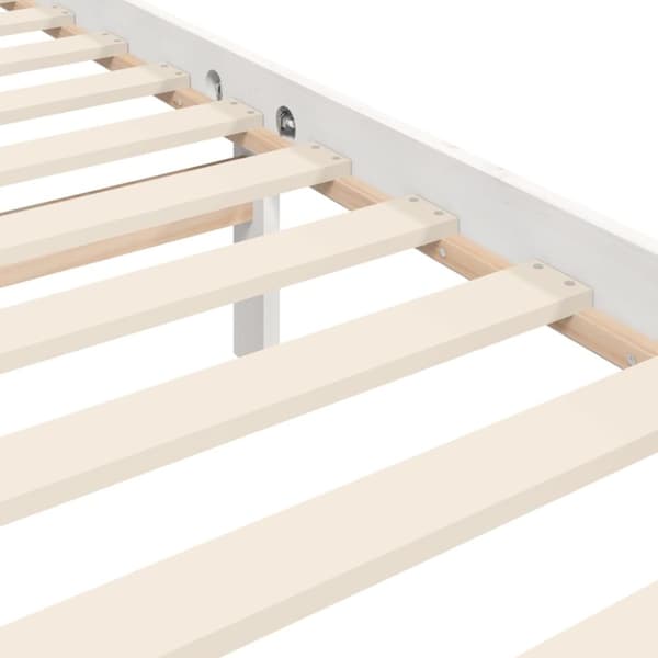 The Living Store sengeramme med sengegavl 140x200 cm massivt træ hvid -  Senge & sengeramme