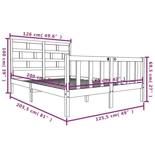 The Living Store sengeramme 120x200 cm massivt træ - Senge & sengeramme