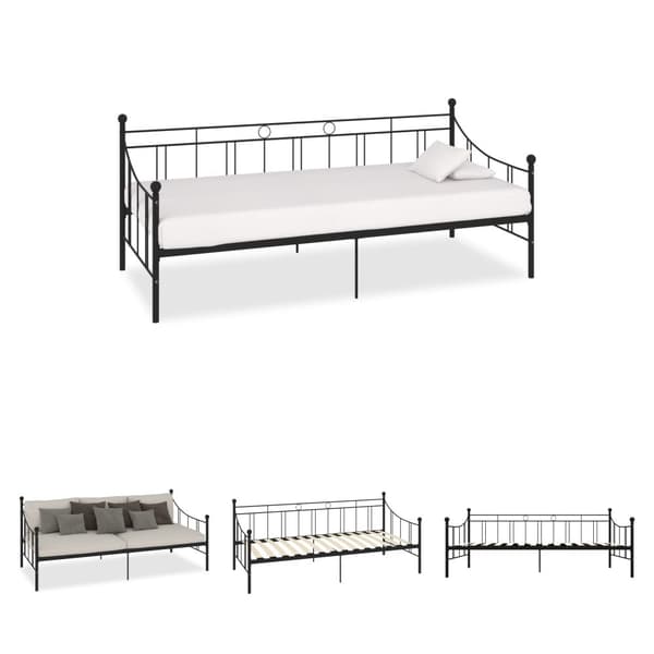 The Living Store stel til daybed 90x200 cm metal sort -  Senge & sengeramme