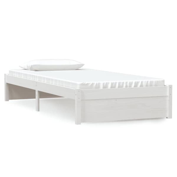 The Living Store sengeramme 90x200 cm massivt træ hvid - Senge & sengeramme