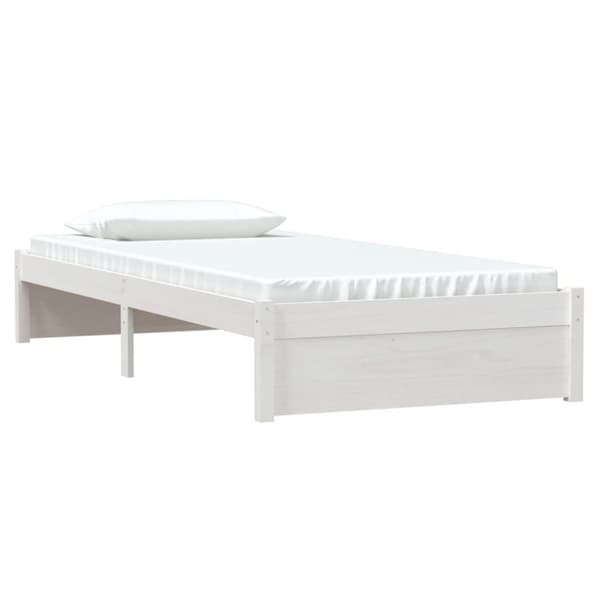The Living Store sengeramme 90x200 cm massivt træ hvid -  Senge & sengeramme