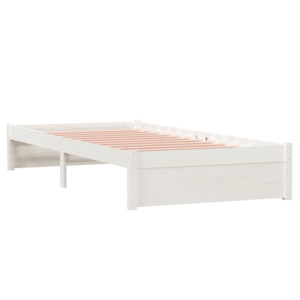 The Living Store sengeramme 90x200 cm massivt træ hvid -  Senge & sengeramme