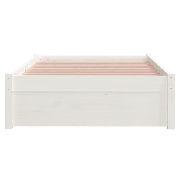 The Living Store sengeramme 90x200 cm massivt træ hvid -  Senge & sengeramme