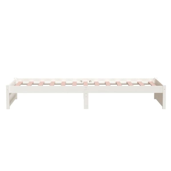 The Living Store sengeramme 90x200 cm massivt træ hvid -  Senge & sengeramme
