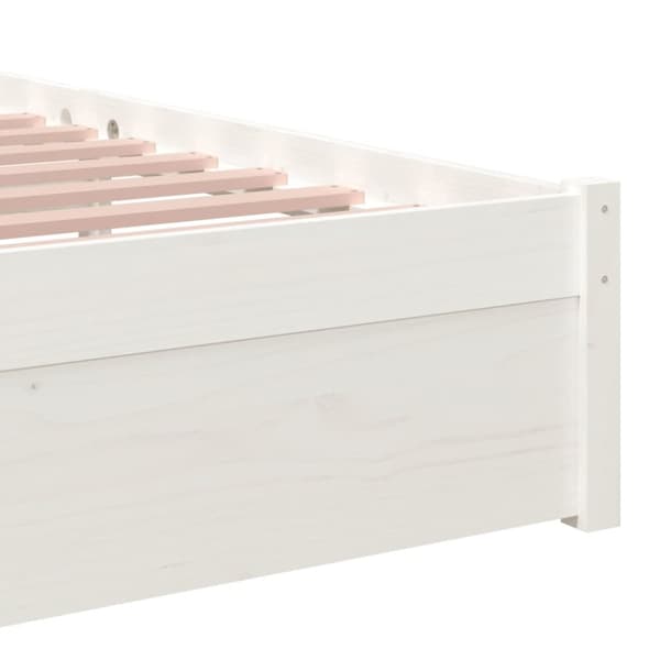 The Living Store sengeramme 90x200 cm massivt træ hvid -  Senge & sengeramme