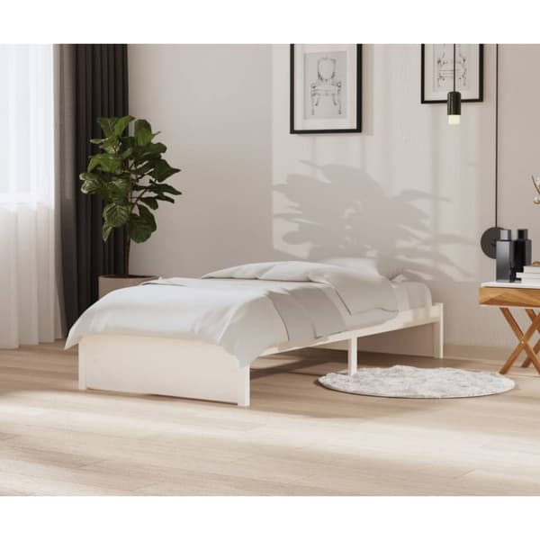 The Living Store sengeramme 90x200 cm massivt træ hvid -  Senge & sengeramme