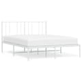 Miniatyrbillede 3 af 11: The Living Store sengeramme med sengegavl 160x200 cm metal hvid -  Senge & sengeramme