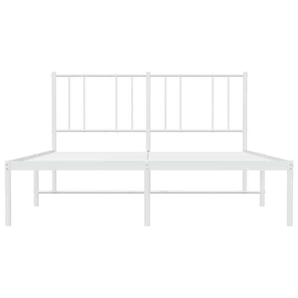 The Living Store sengeramme med sengegavl 160x200 cm metal hvid -  Senge & sengeramme