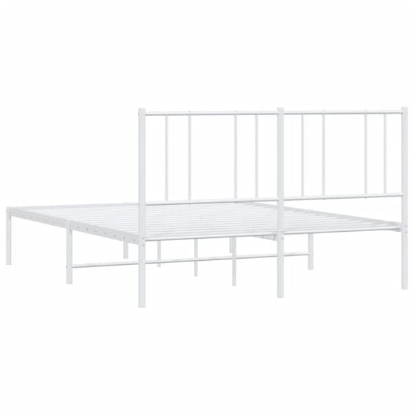 The Living Store sengeramme med sengegavl 160x200 cm metal hvid -  Senge & sengeramme