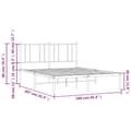 Miniatyrbillede 11 af 11: The Living Store sengeramme med sengegavl 160x200 cm metal hvid -  Senge & sengeramme