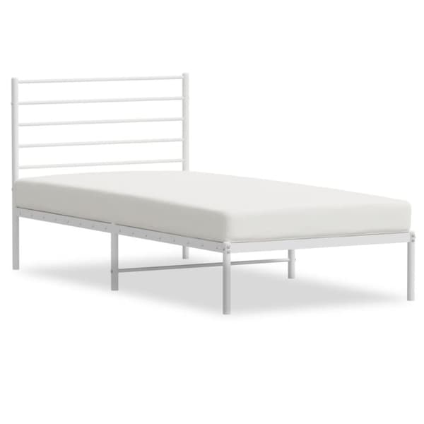 The Living Store sengeramme med sengegavl 80x200 cm metal hvid -  Senge & sengeramme