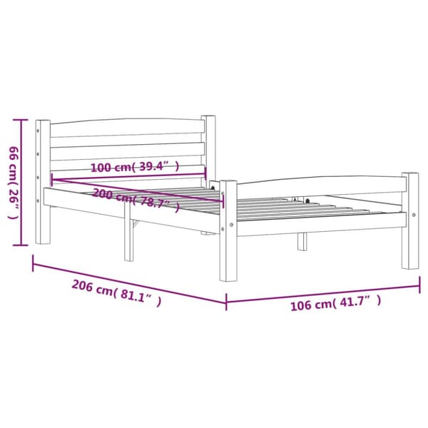 The Living Store sengestel 90x200 cm massivt fyrretræ - Senge & sengeramme