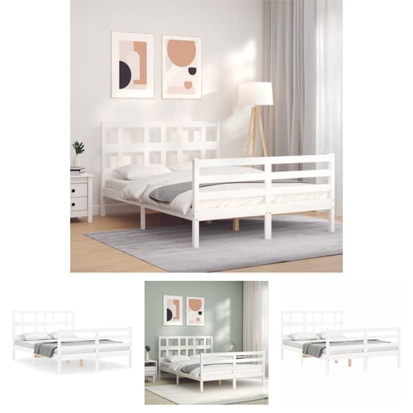 The Living Store Sängynrunko päädyllä valkoinen Small Double täysi puu -  Sängyt & sängynrungot