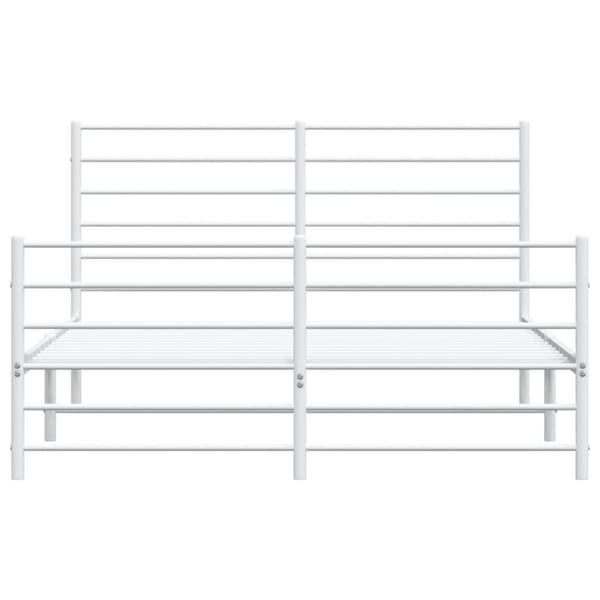 The Living Store sengeramme med sengegavl og fodgærde 120x200 cm metal hvid - Senge & sengeramme