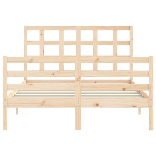 The Living Store sengeramme med sengegavl 120x200 cm massivt træ hvid - Senge & sengeramme