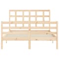 Miniatyrbillede 7 af 11: The Living Store sengeramme med sengegavl 120x200 cm massivt træ hvid -  Senge & sengeramme