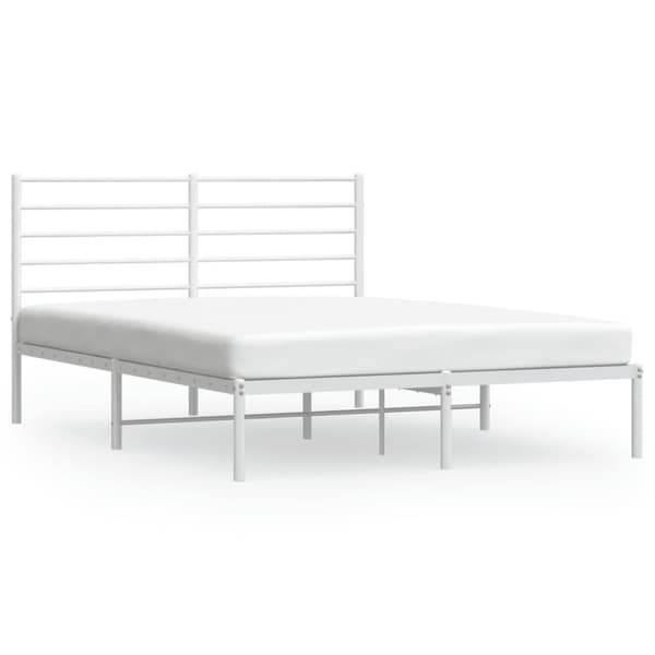 The Living Store sengeramme med sengegavl 160x200 cm metal hvid - Senge & sengeramme
