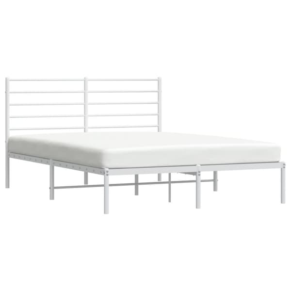 The Living Store sengeramme med sengegavl 160x200 cm metal hvid - Senge & sengeramme