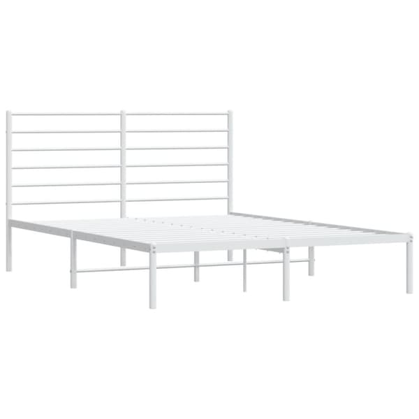 The Living Store sengeramme med sengegavl 160x200 cm metal hvid - Senge & sengeramme