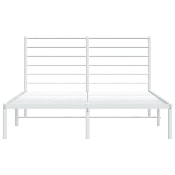 The Living Store sengeramme med sengegavl 160x200 cm metal hvid - Senge & sengeramme